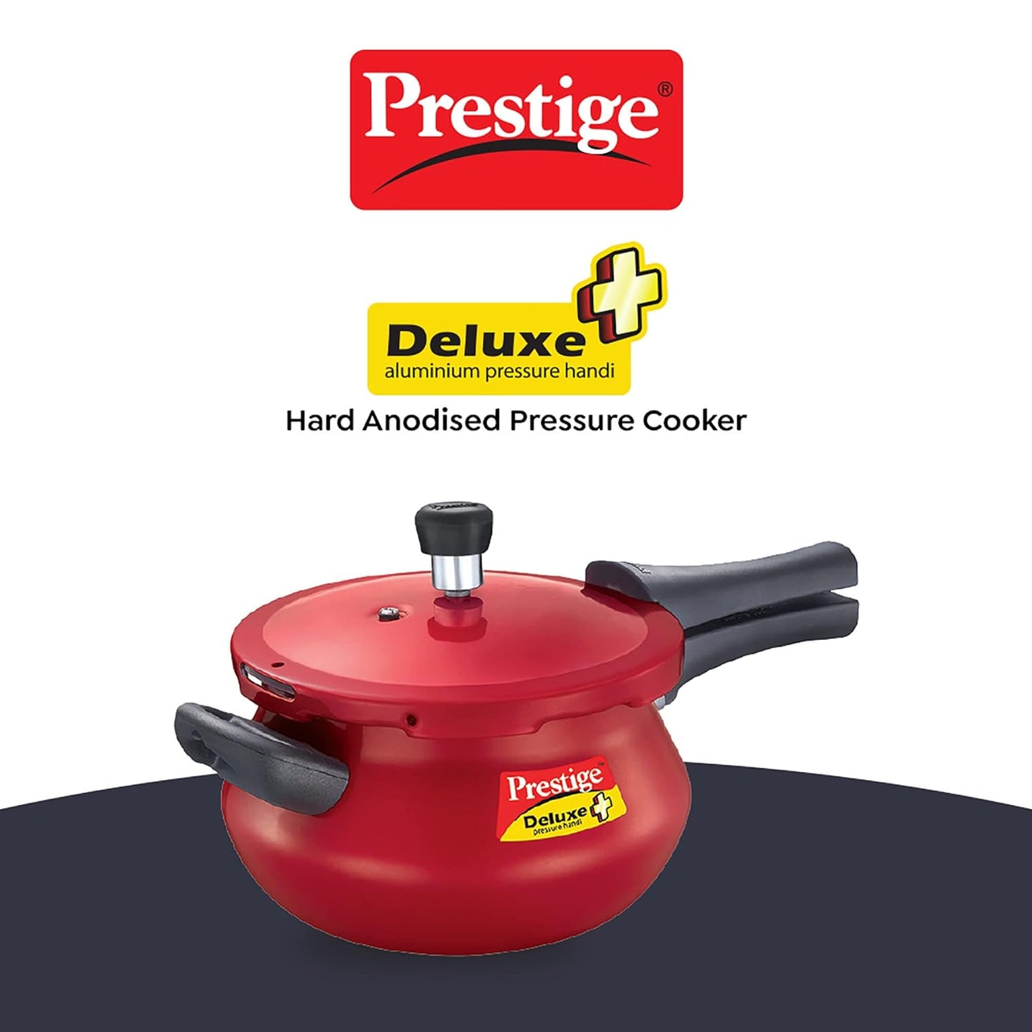 Prestige Deluxe Plus Aluminium Outer Lid Pressure Handi, Red