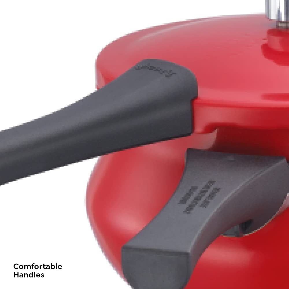 Prestige Deluxe Plus Aluminium Outer Lid Pressure Handi, Red