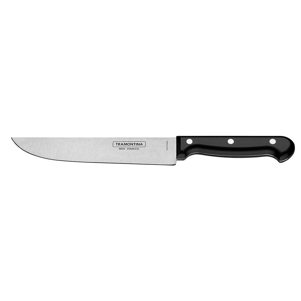 Tramontina Ultracorte 6-Inch Utility Knife | Razor Sharp Antimicrobial Stainless Steel Blade with Comfortable Black Handle