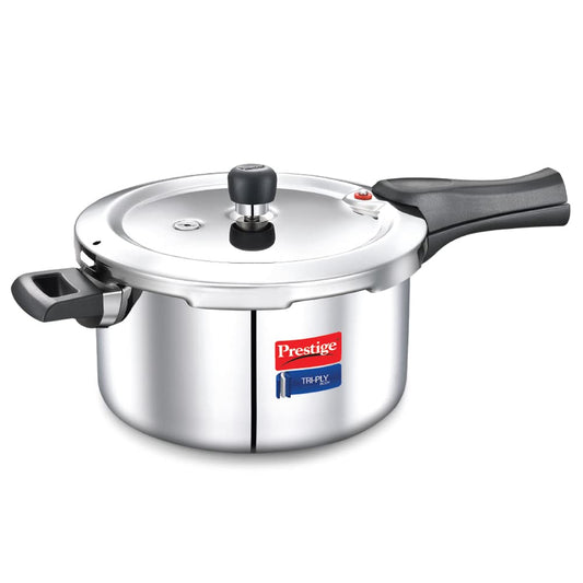 Prestige Svachh Triply, Silver Outer Lid Pressure Cooker (Aluminium),