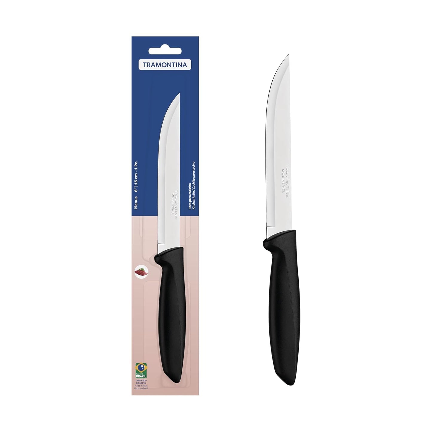 Tramontina 6 Inch Stainless Steel Kitchen Knife | Black Handle