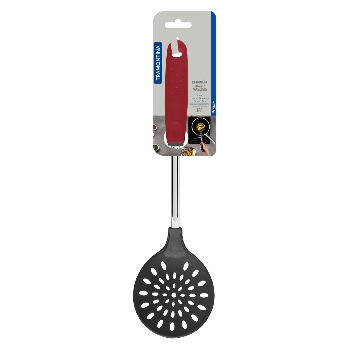 Tramontina Nylon Skimmer | Red Polypropylene Handle