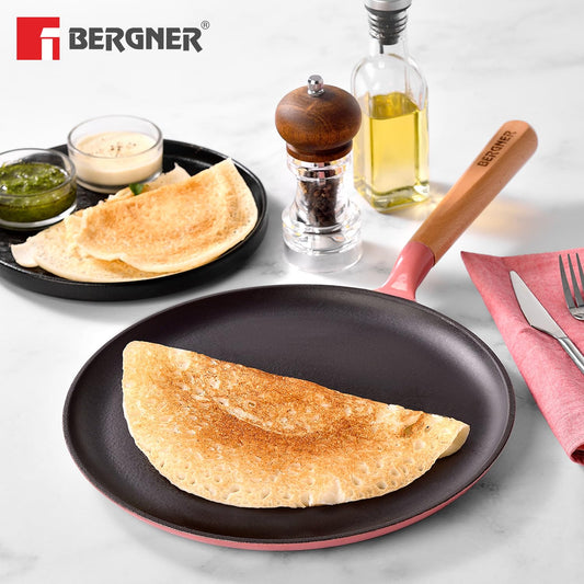 Bergner Excalibur 28cm Non-Stick Dosa Tawa | Pink