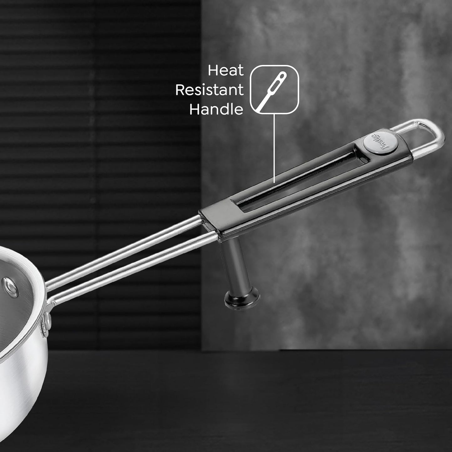 Prestige Tri-Ply Stainless Steel Splendor Tadka Pan| Gas & Induction Compatible| Rimmed Edge| in-Built Stand| Heat Resistance Handle| Thick Gauge