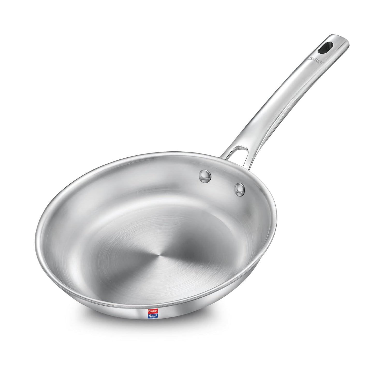 Prestige Tri-Ply Stainless Steel Splendid Fry Pan| Gas and Induction Compatible |Even Heat Distribution| Thick Gauge Tri-Ply Body| 15 Year Warranty