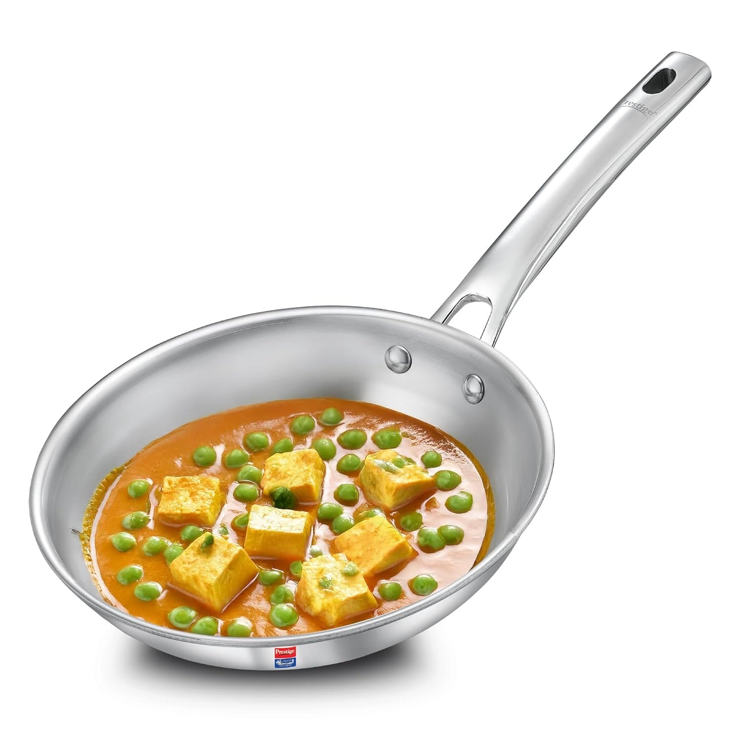 Prestige Tri-Ply Stainless Steel Splendid Fry Pan| Gas and Induction Compatible |Even Heat Distribution| Thick Gauge Tri-Ply Body| 15 Year Warranty