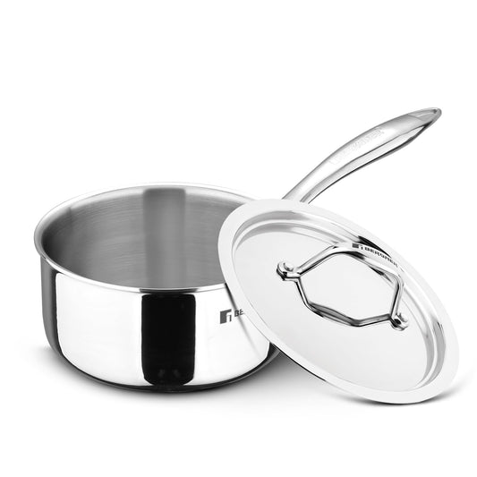 Bergner Tri-Oak Triply Saucepan with Wooden Handle