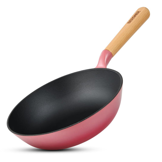 Bergner Excalibur 2L Cast Iron Wok | Non-Stick PFAS-Free