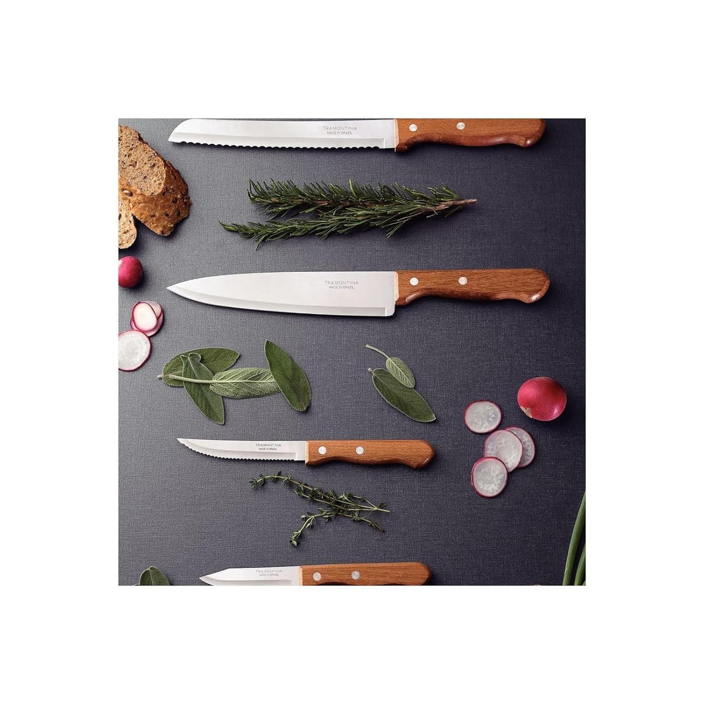 Tramontina 6-Inch Professional Chef Knife | Premium Stainless Steel Kitchen Knife | Ergonomic Natural Wood Handle | Razor Sharp Multipurpose Cutting Blade