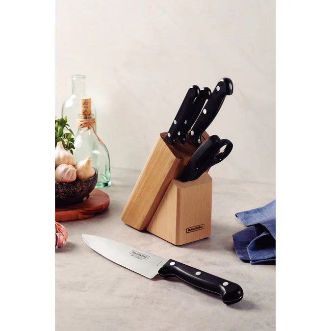 Tramontina 8 Inch Stainless Steel Knife Block Set of 6