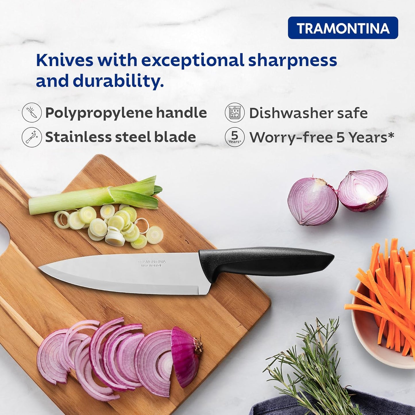 Tramontina 6 Inch Stainless Steel Chef Knife | Precision Kitchen Knife