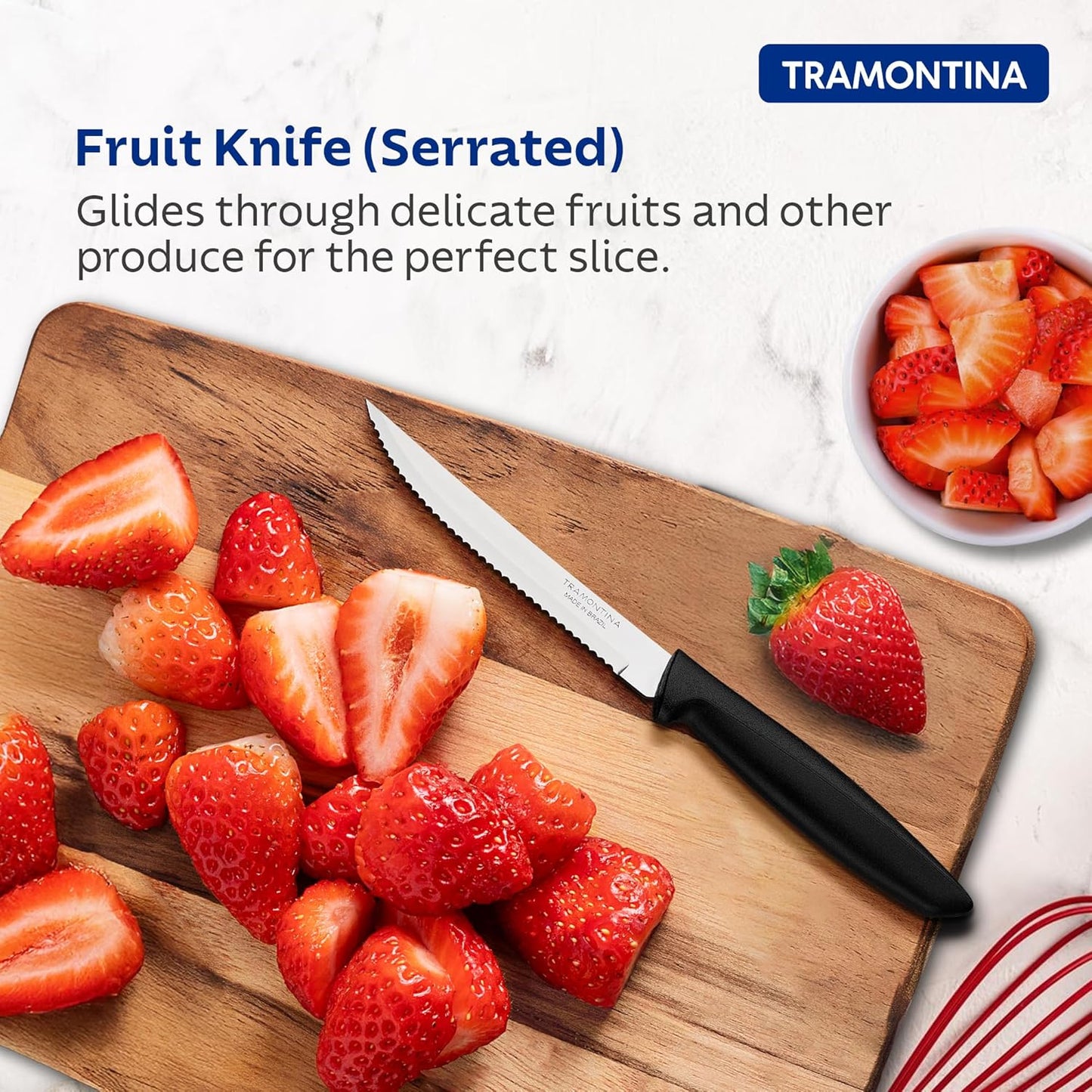 Tramontina Stainless Steel 3 Piece Knife Set | Fruit, Tomato & Vegetable Knives