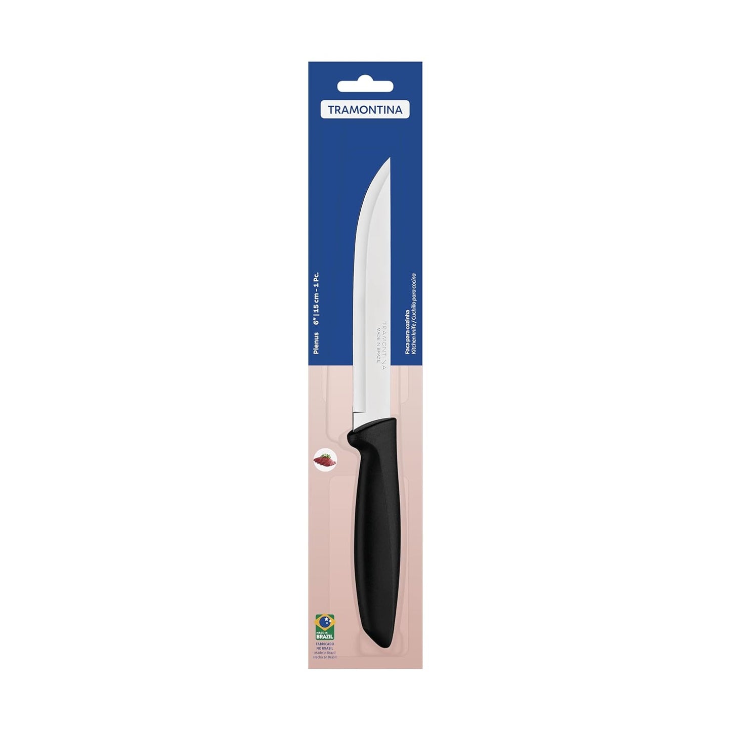 Tramontina 6 Inch Stainless Steel Kitchen Knife | Black Handle