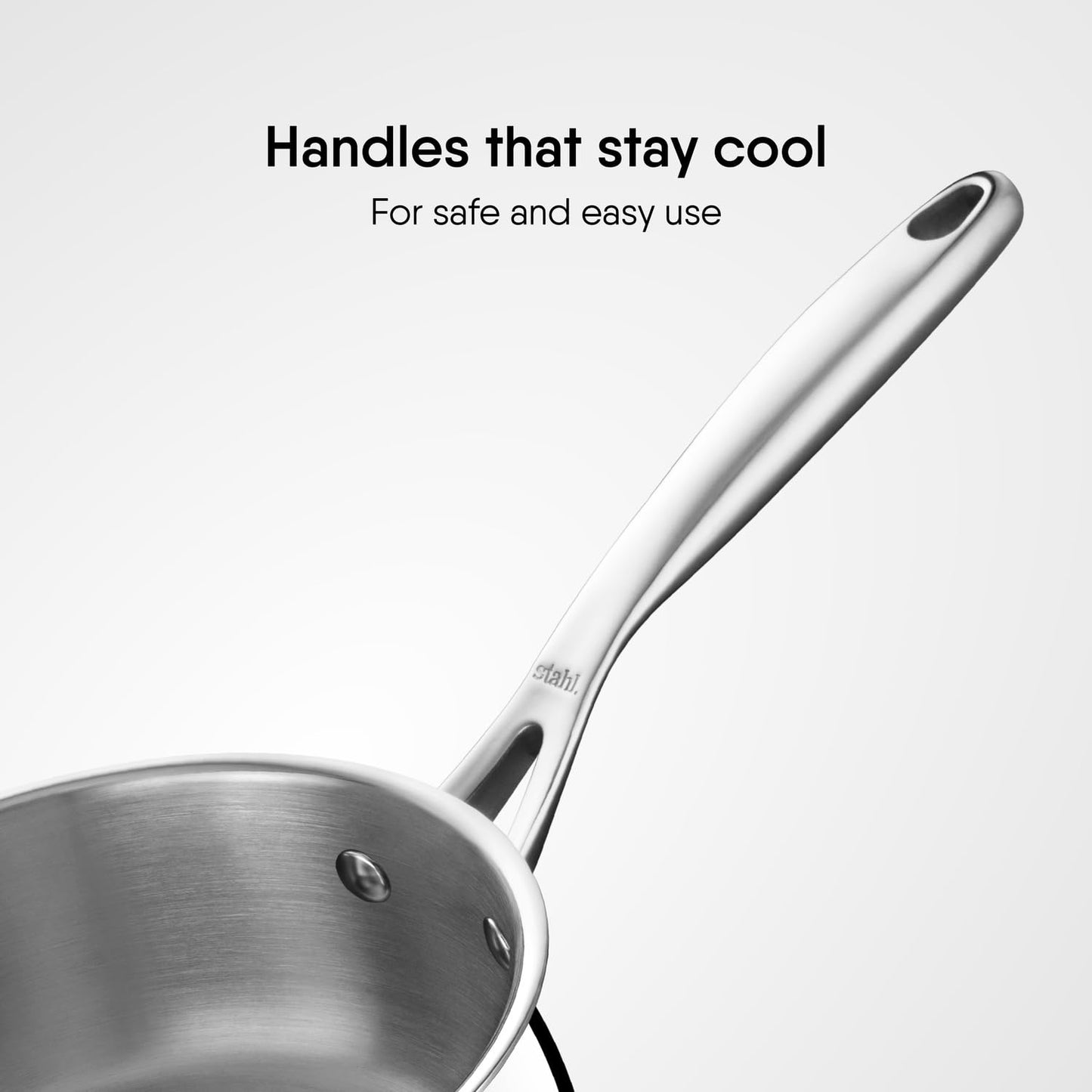 Stahl Artisan Triply Belly Sauce Pan 1.6L 2.4L Induction Gas