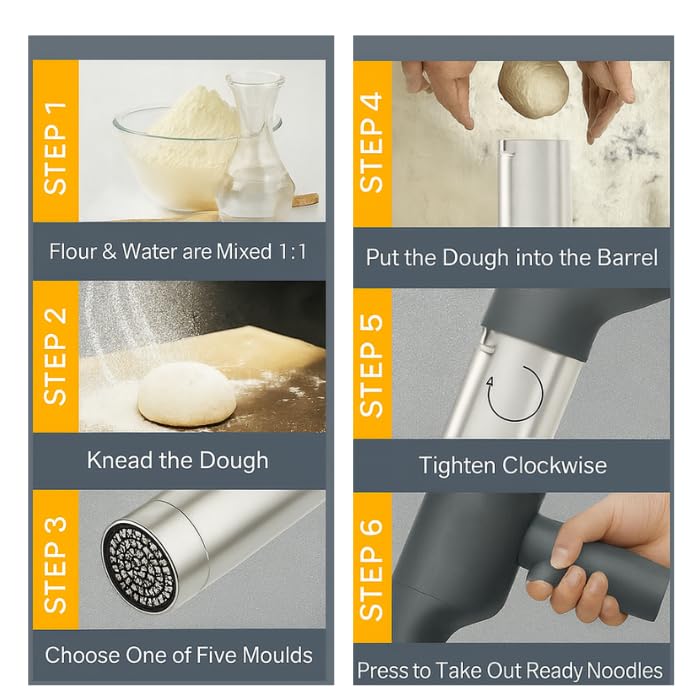Pigeon Automatic Pasta Maker Rechargeable Noodle Press 5 Moulds