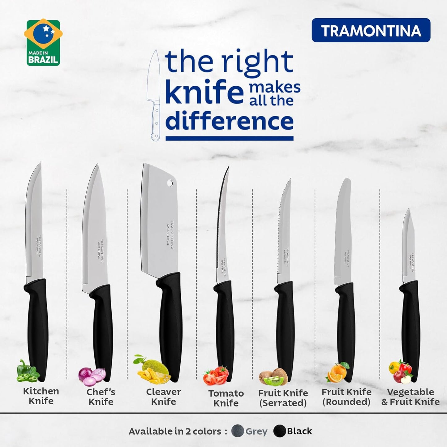Tramontina 5 Inch Stainless Steel Cleaver Knife | Heavy Duty Kitchen Knife