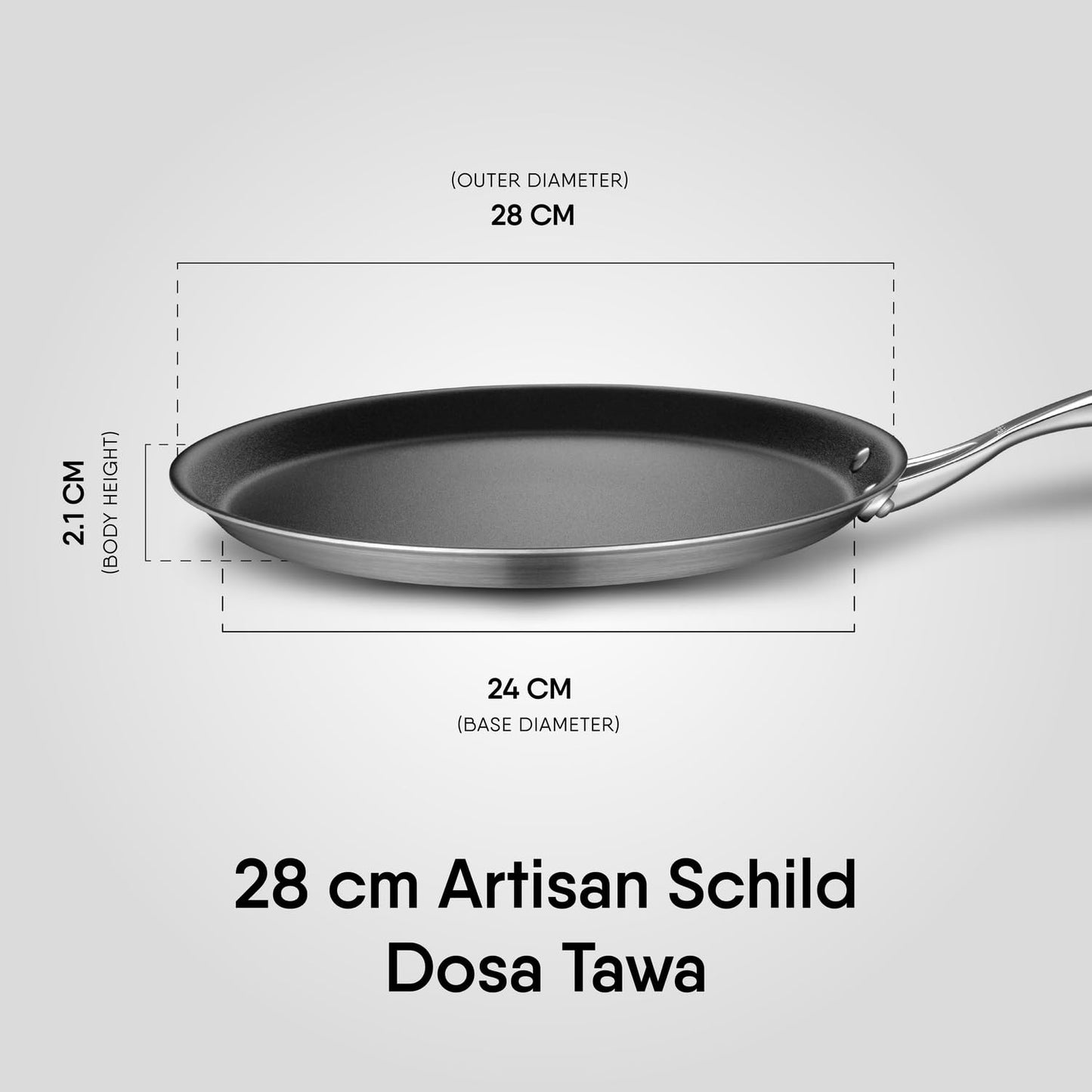 Stahl Schild Dosa Tawa Triply Non Stick Induction Gas