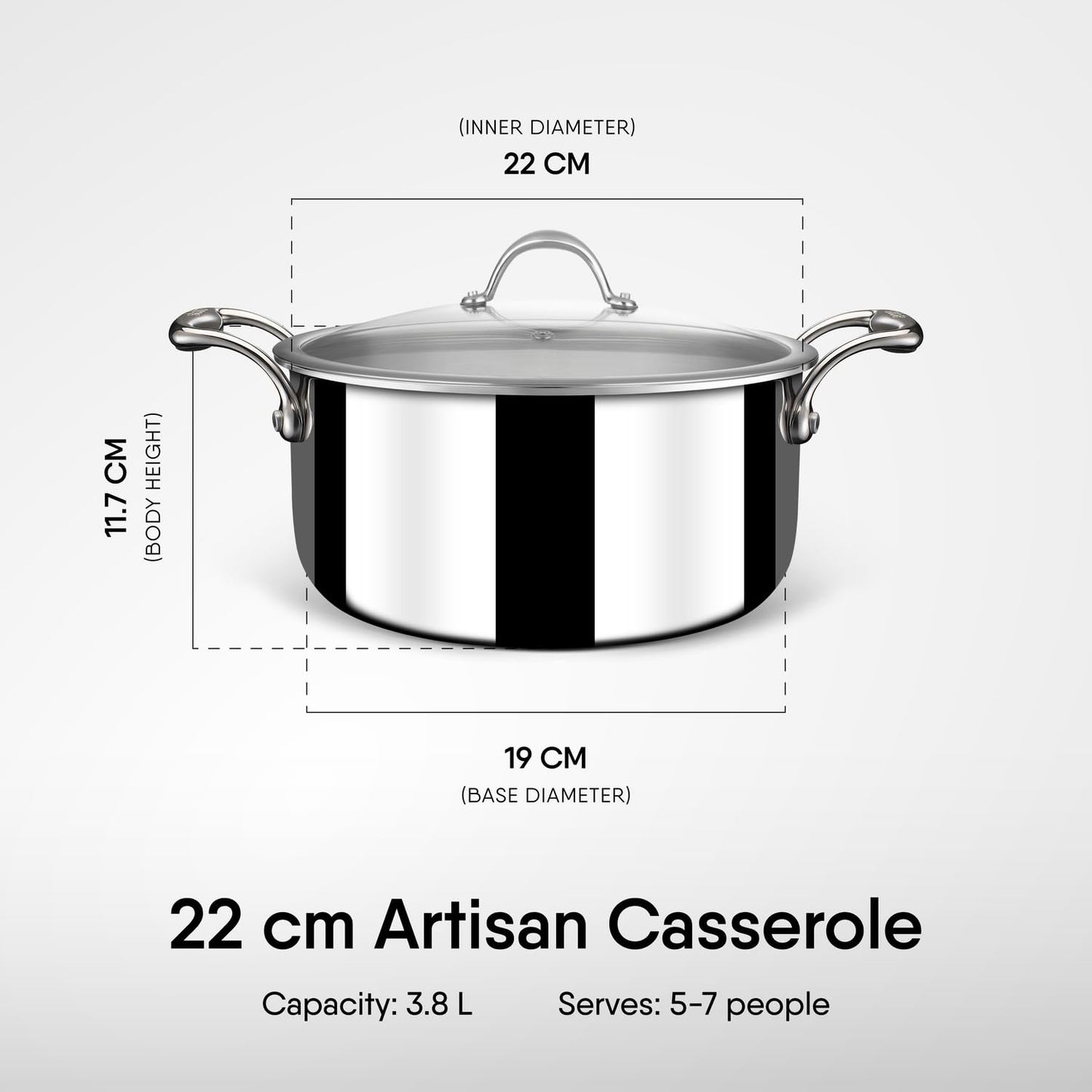 Stahl Artisan Triply Sauce Pot Casserole with Lid