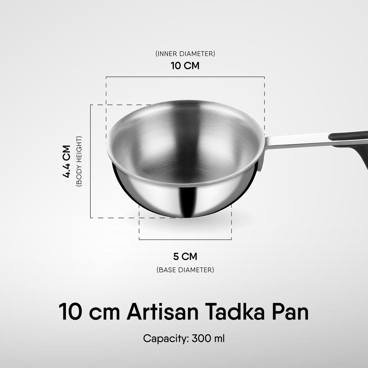Stahl Artisan Triply Tadka Pan 230ml 300ml 500ml Induction Gas