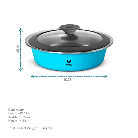 VAYA Glass Lid Insulated Hot Case Casserole – Blue