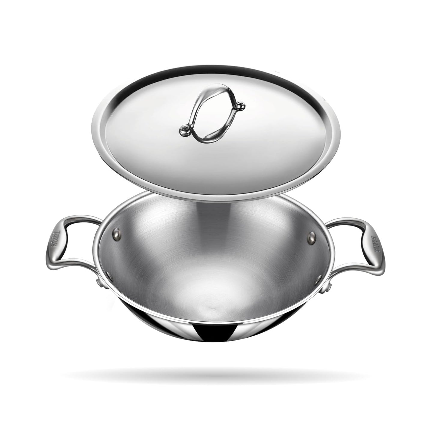 Stahl Artisan Triply Deep Kadhai with Lid Induction Gas