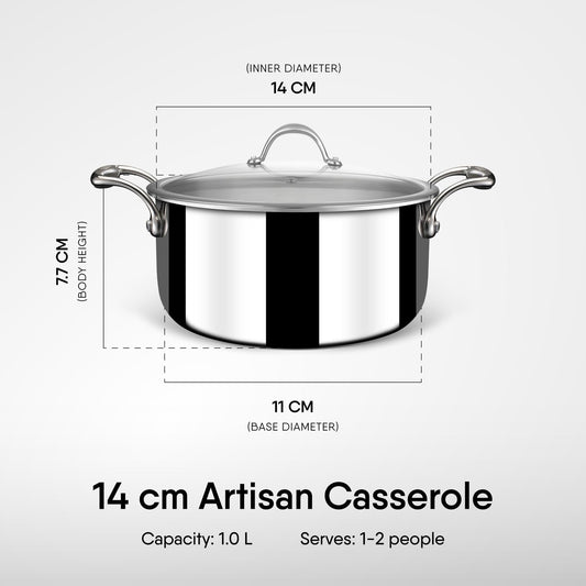 Stahl Artisan Triply Sauce Pot Casserole with Lid