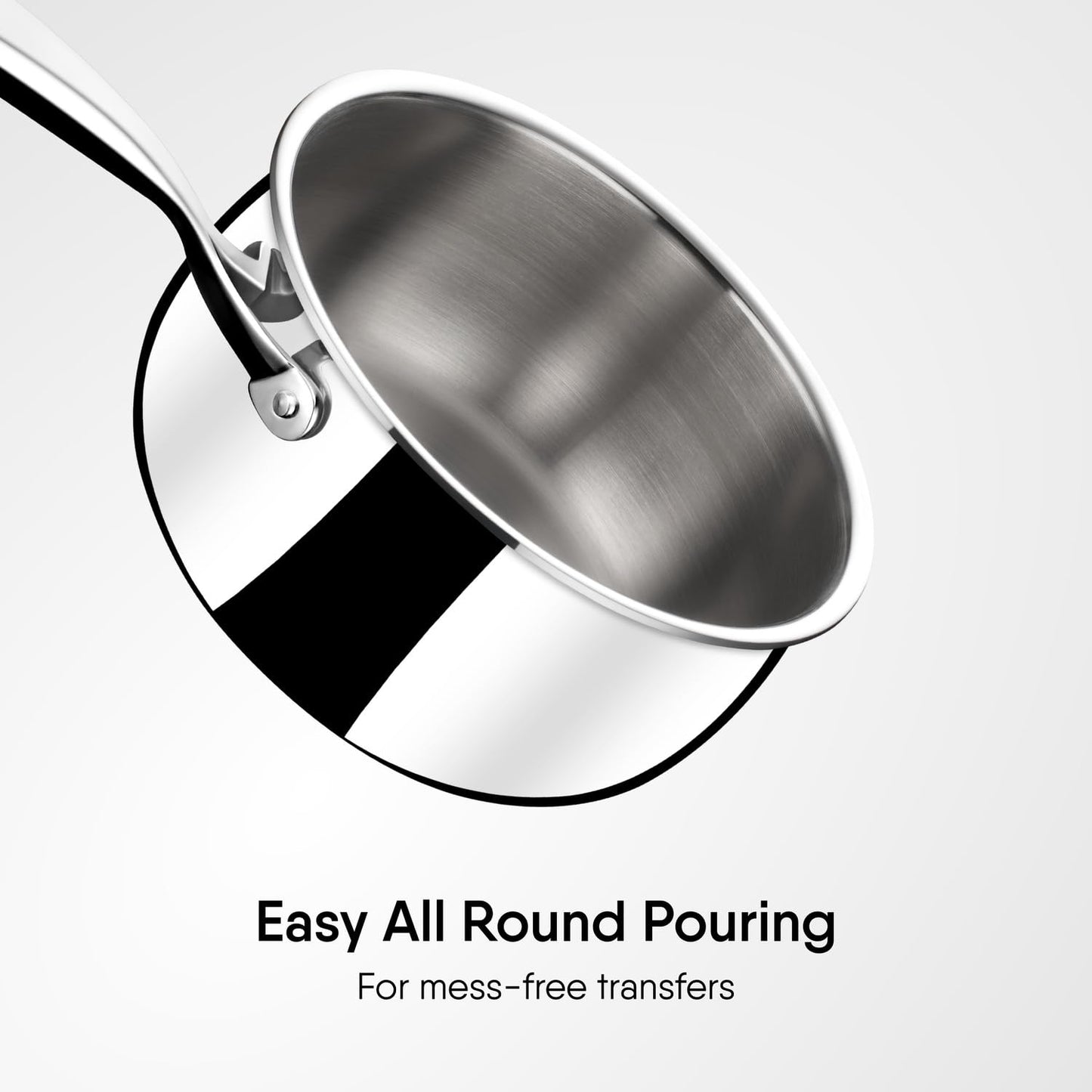 Stahl Artisan Triply Belly Sauce Pan 1.6L 2.4L Induction Gas