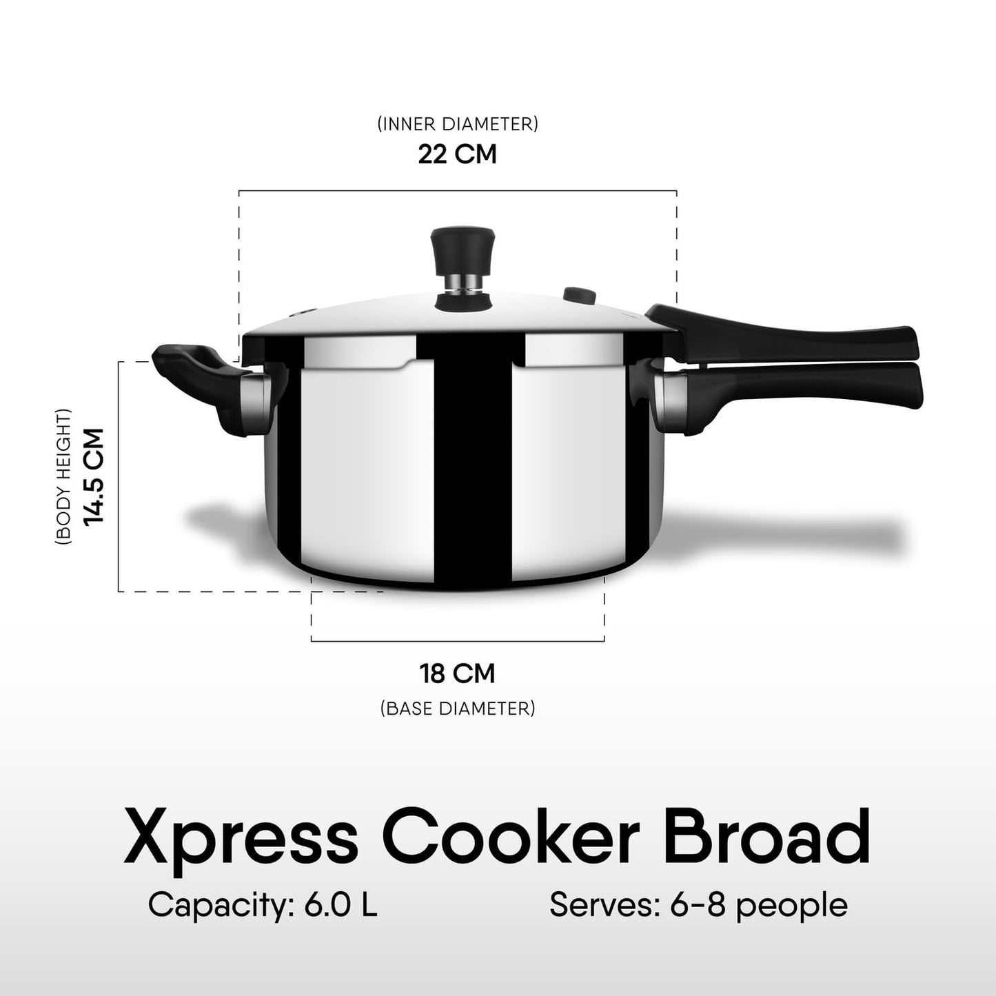 Stahl Xpress Triply Pressure Cooker Broad Induction Gas