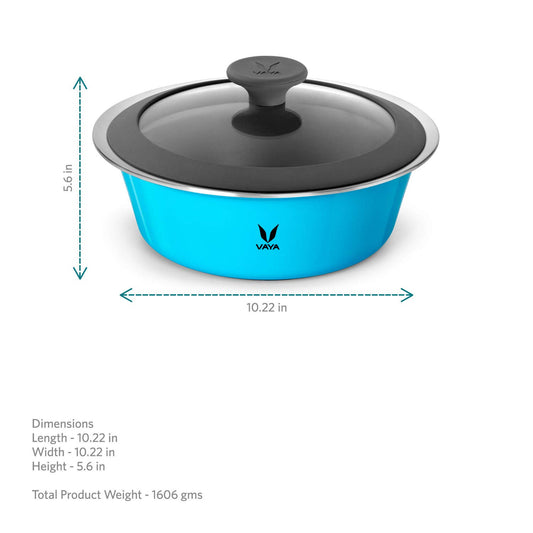 VAYA Glass Lid Insulated Hot Case Casserole – Blue
