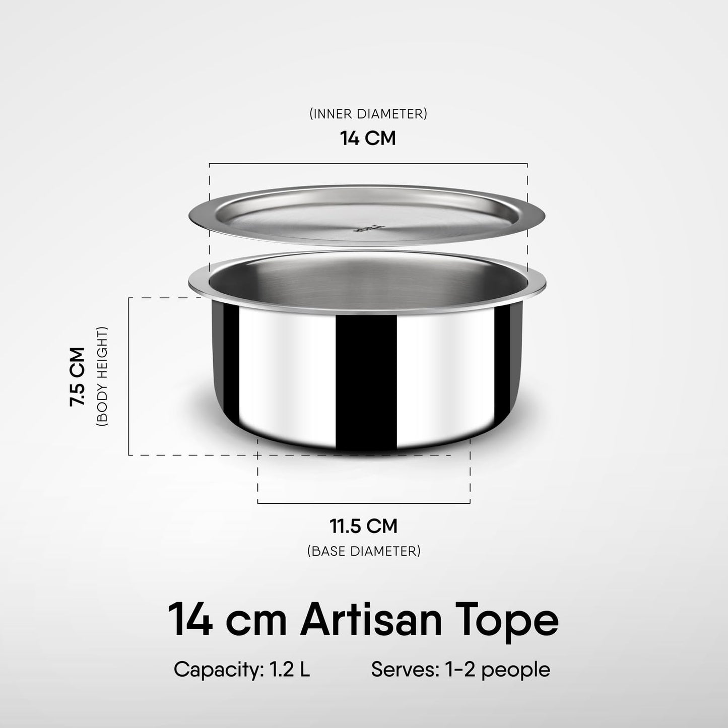 Stahl Triply Stainless Steel Tope  with Lid