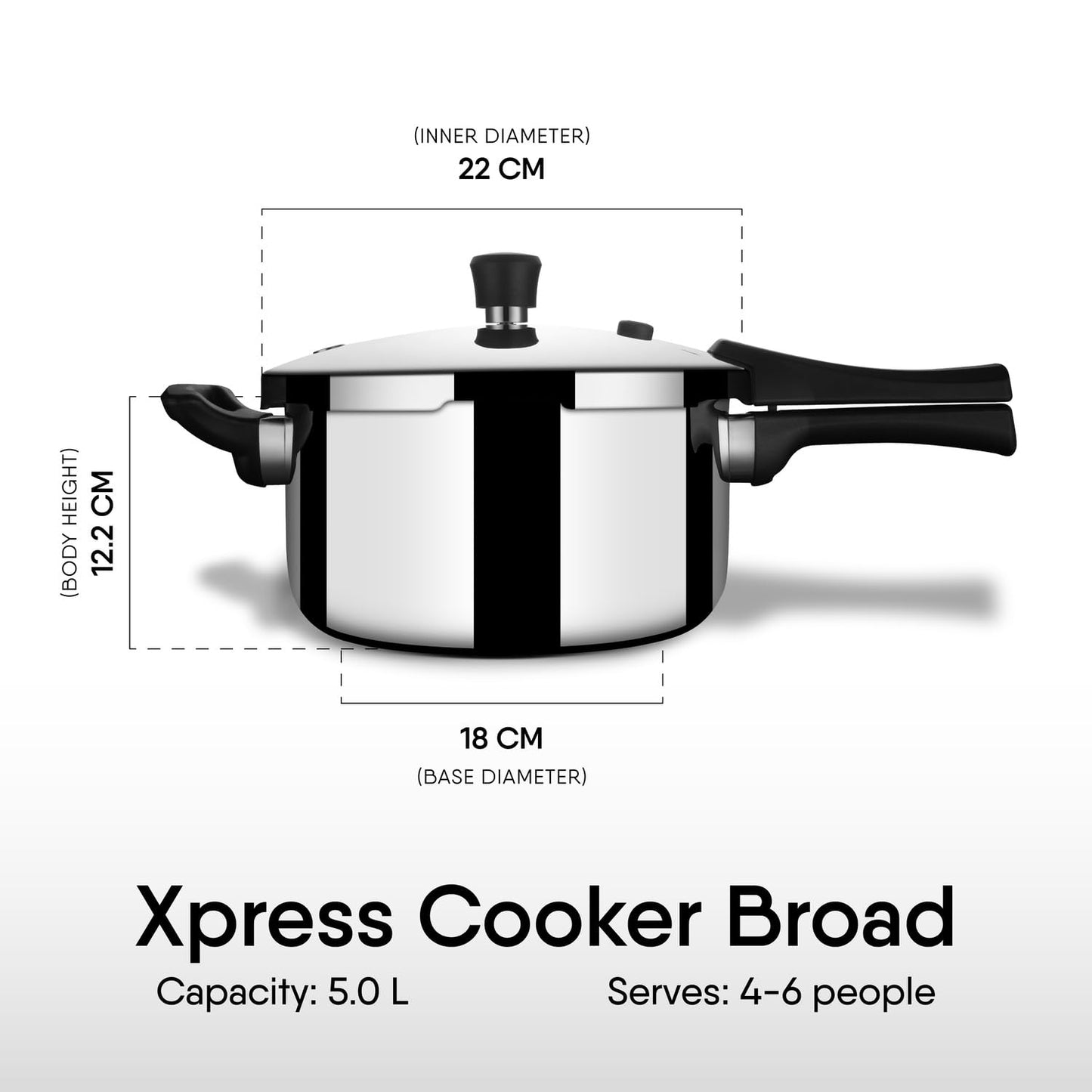 Stahl Xpress Triply Pressure Cooker Broad Induction Gas