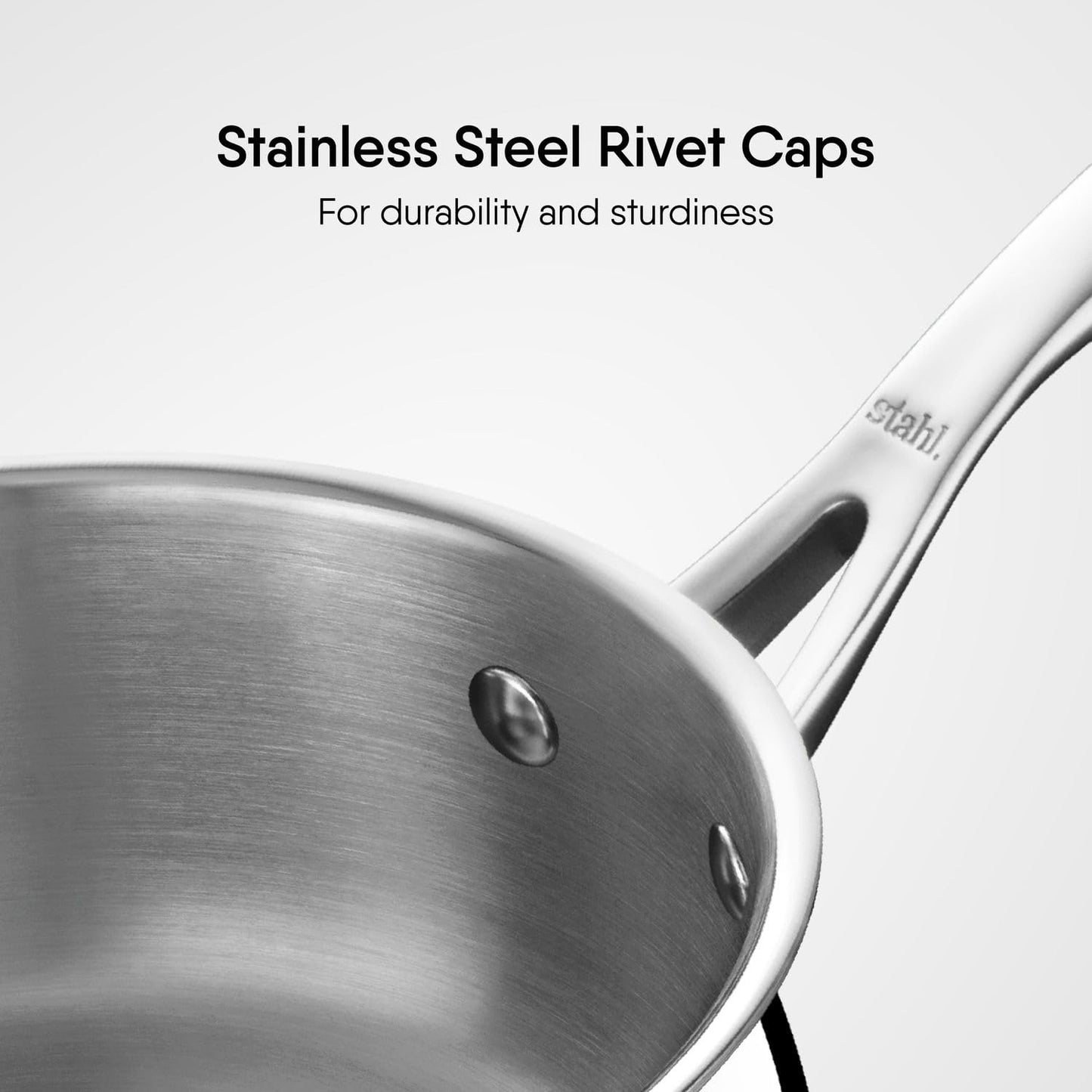 Stahl Artisan Triply Belly Sauce Pan 1.6L 2.4L Induction Gas