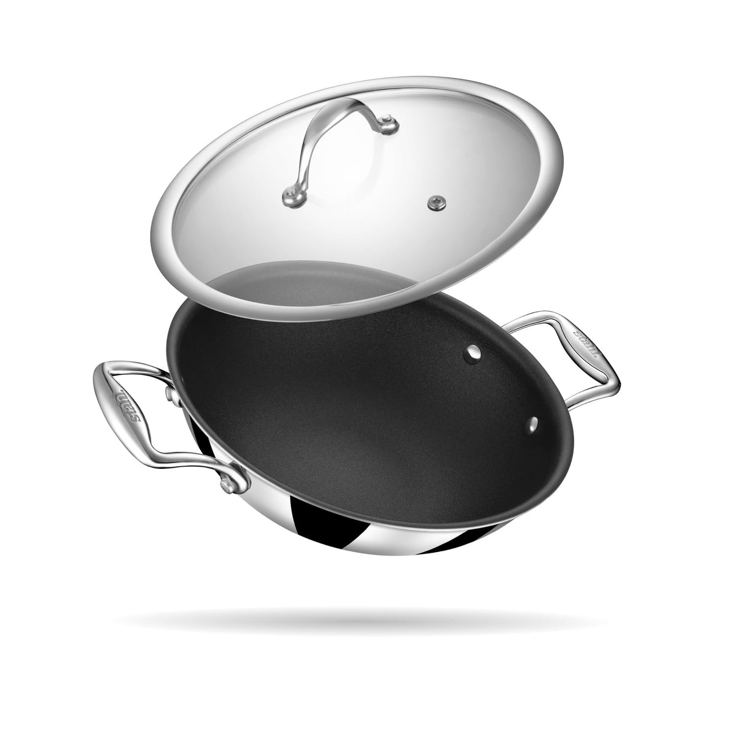 Stahl Artisan Kadhai Non Stick Triply with Lid