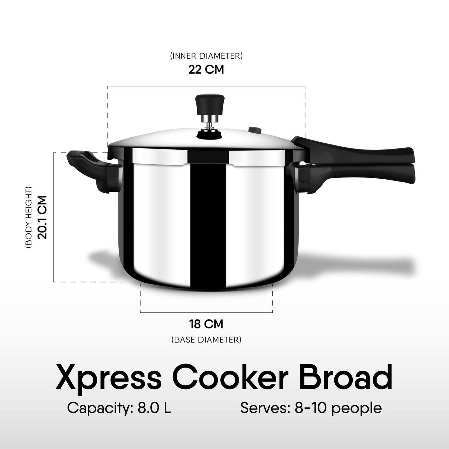 Stahl Xpress Triply Pressure Cooker Broad Induction Gas