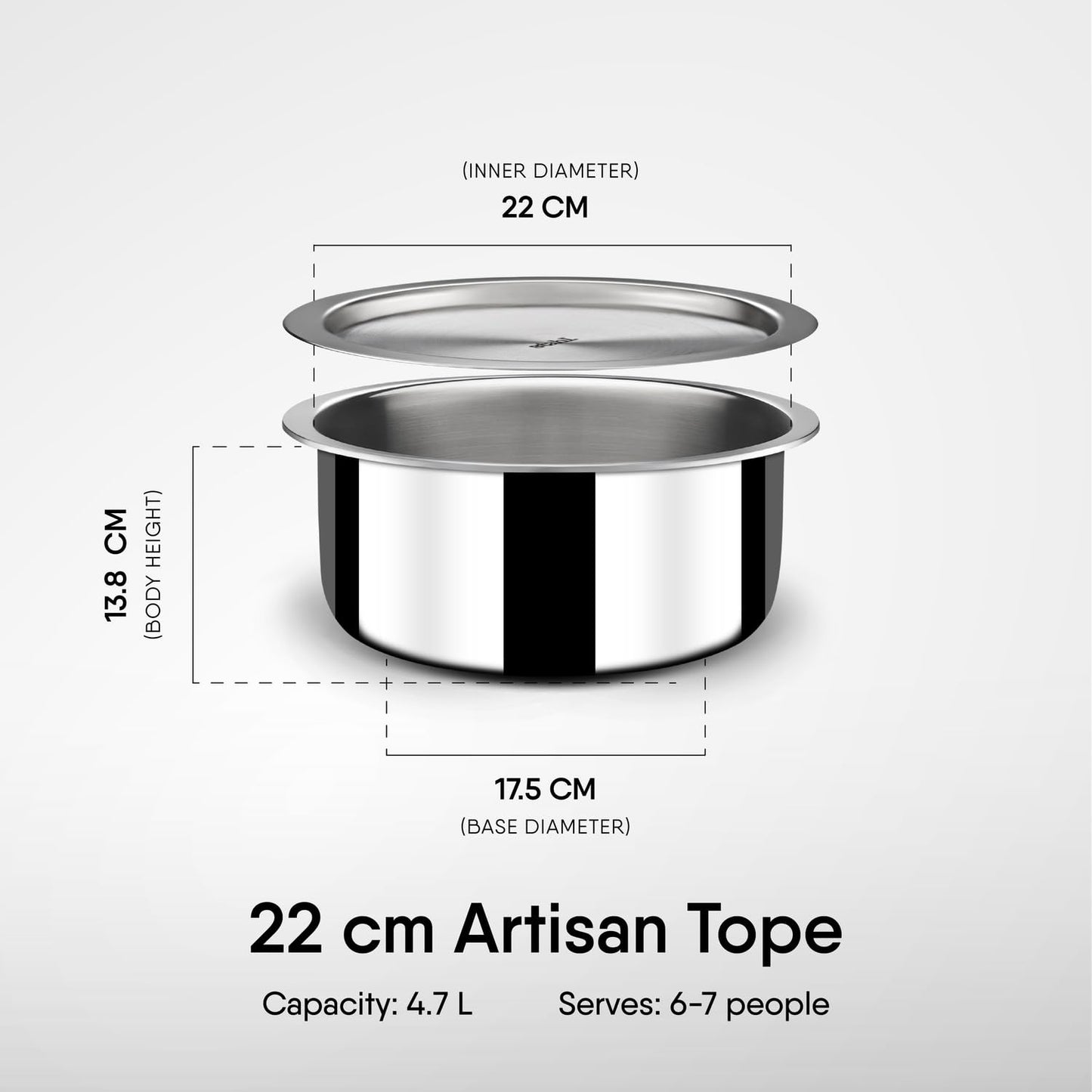 Stahl Triply Stainless Steel Tope  with Lid