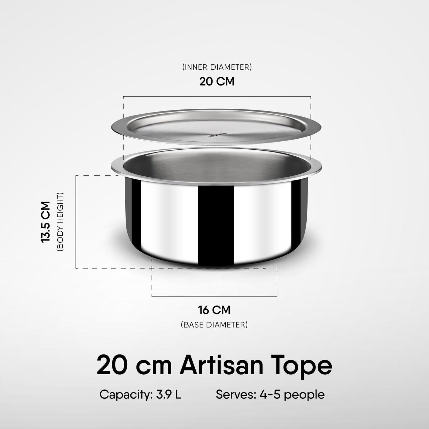 Stahl Triply Stainless Steel Tope  with Lid