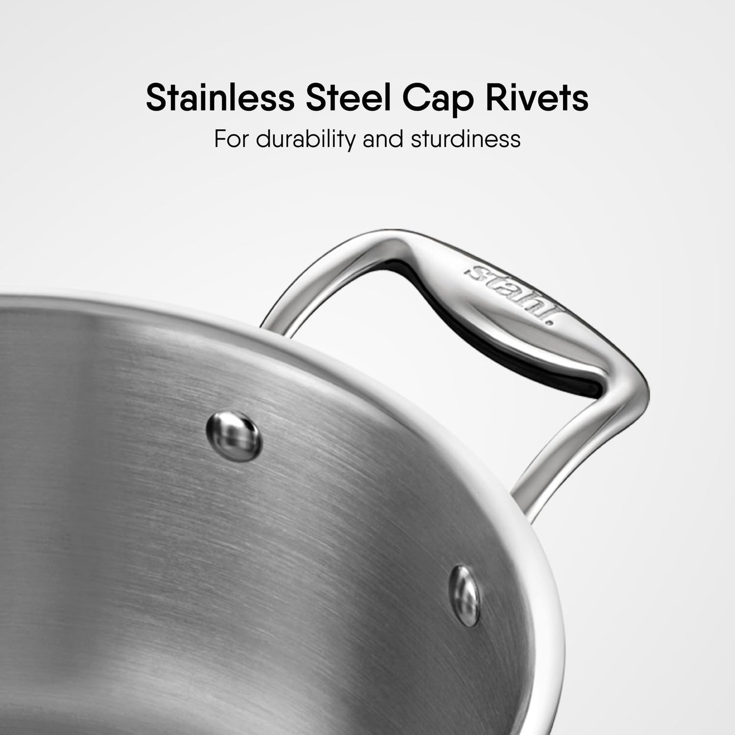 Stahl Triply Biryani Pot Sauce Pot 2.4L 3.2L 4.2L Induction Gas
