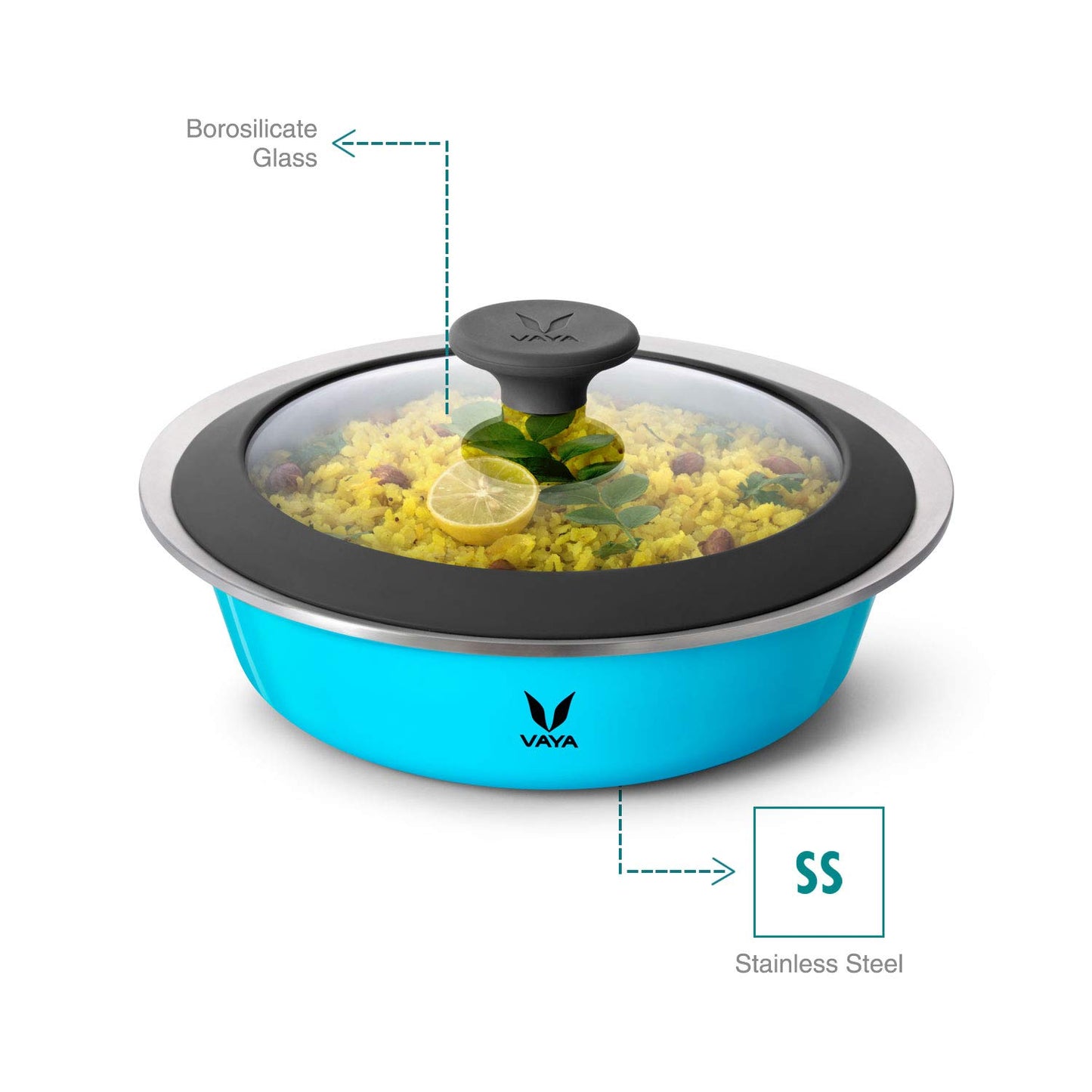 VAYA Glass Lid Insulated Hot Case Casserole – Blue