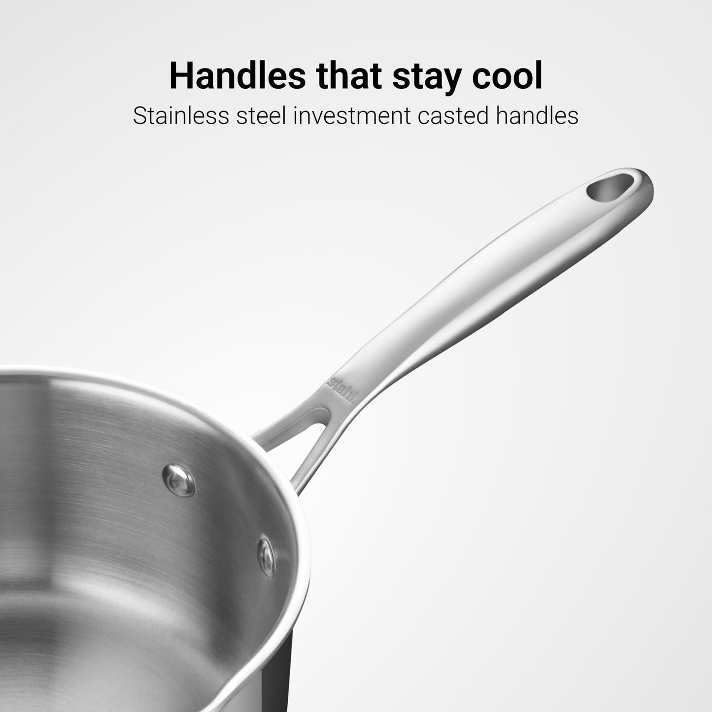 Stahl Triply Saucepan Dual Strainer Glass Lid Induction