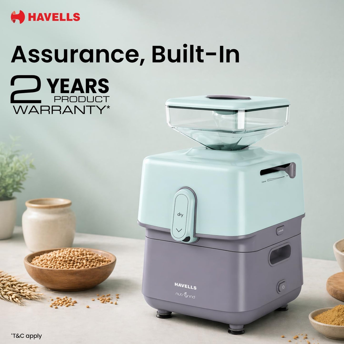 Havells Nutrigrind Atta Chakki | high-performance 400W induction motor