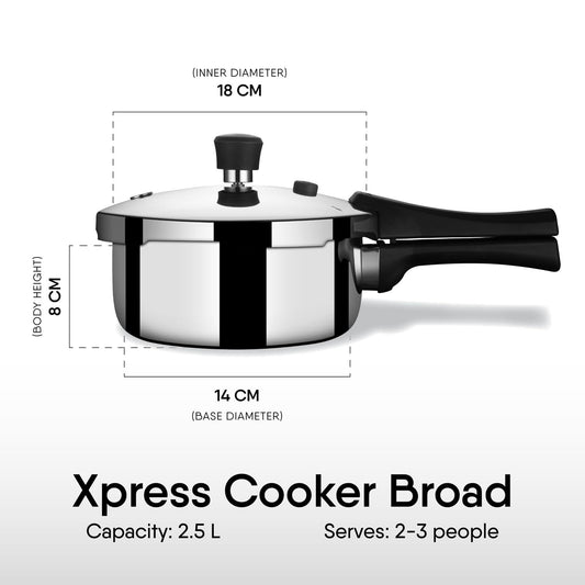 Stahl Xpress Triply Pressure Cooker Broad Induction Gas
