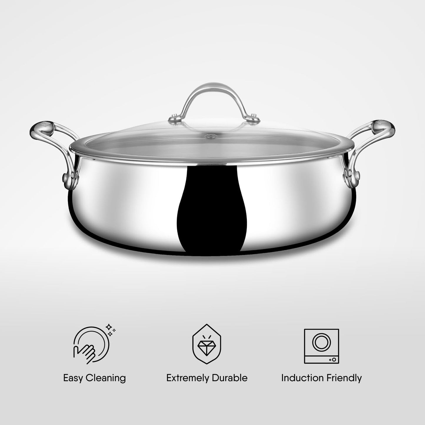 Stahl Artisan Biryani Pot Triply Induction Gas with Lid
