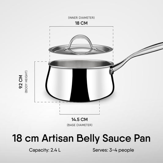 Stahl Triply Biryani Pot Sauce Pot 2.4L 3.2L 4.2L Induction Gas