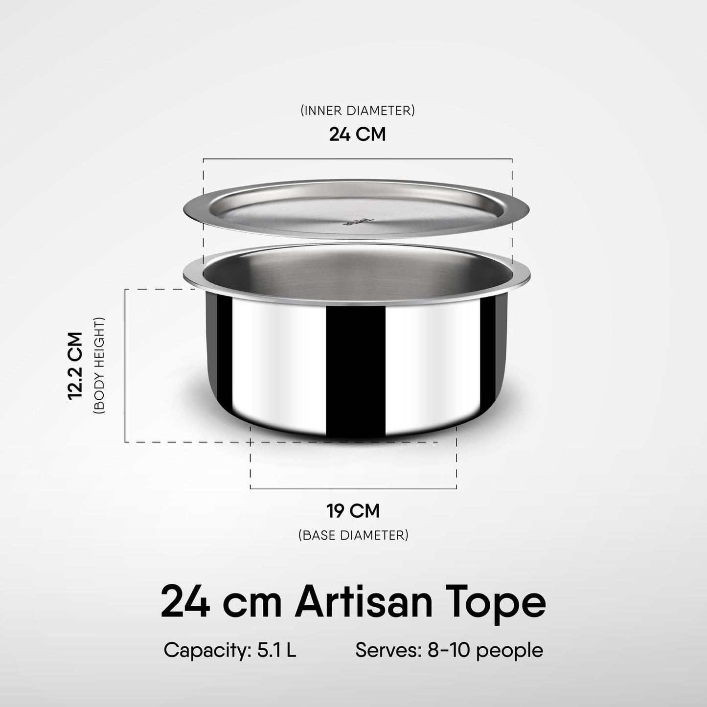 Stahl Triply Stainless Steel Tope  with Lid