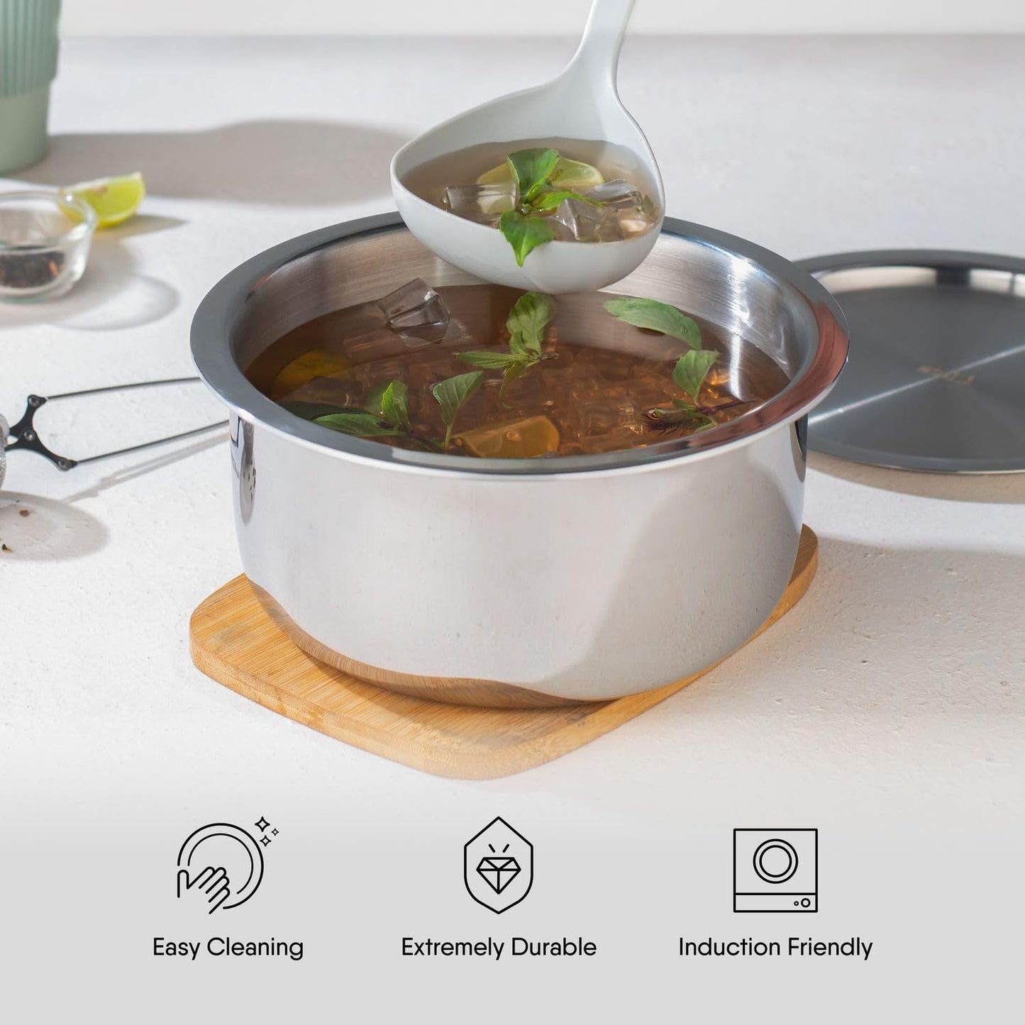 Stahl Triply Stainless Steel Tope  with Lid