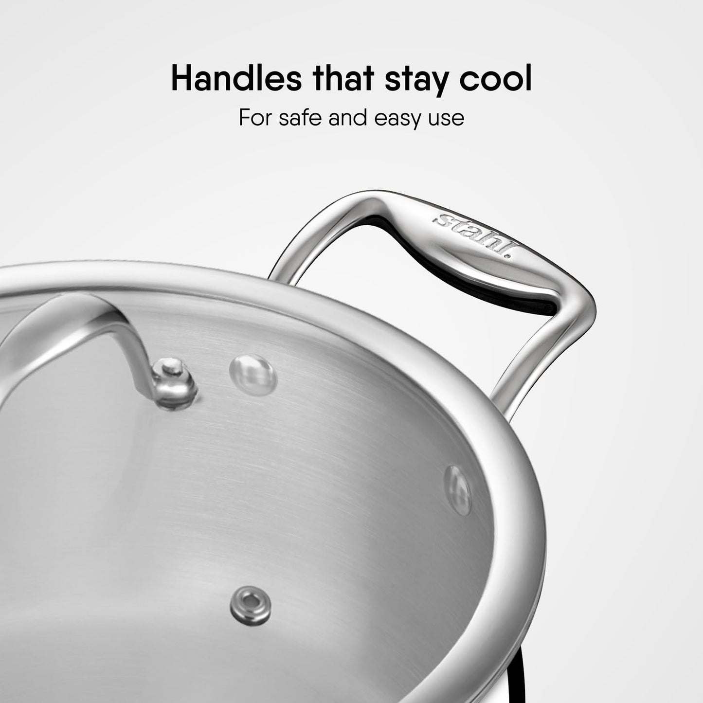 Stahl Triply Biryani Pot Sauce Pot 2.4L 3.2L 4.2L Induction Gas