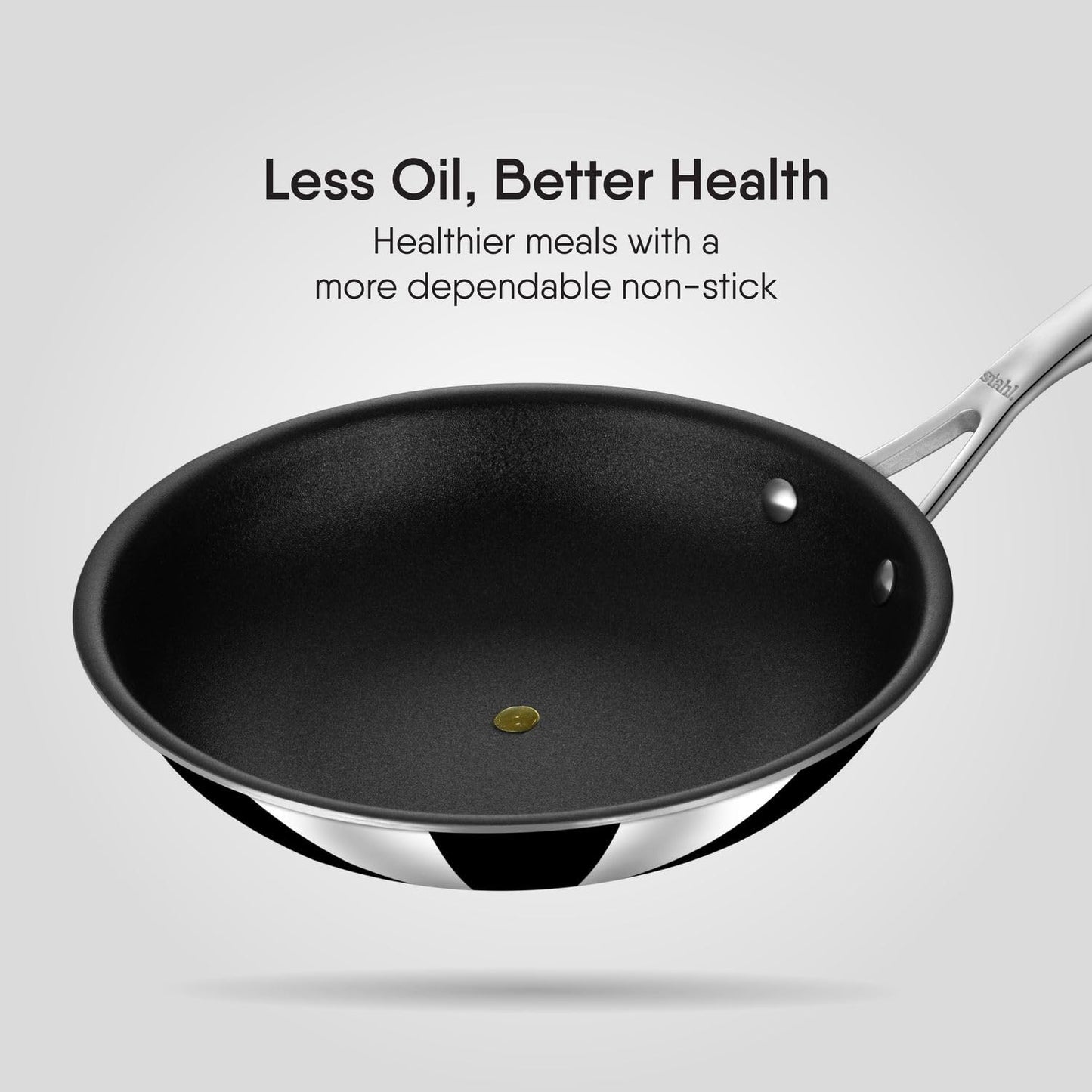 Stahl Schild Triply Non Stick Fry Pan with Glass Lid