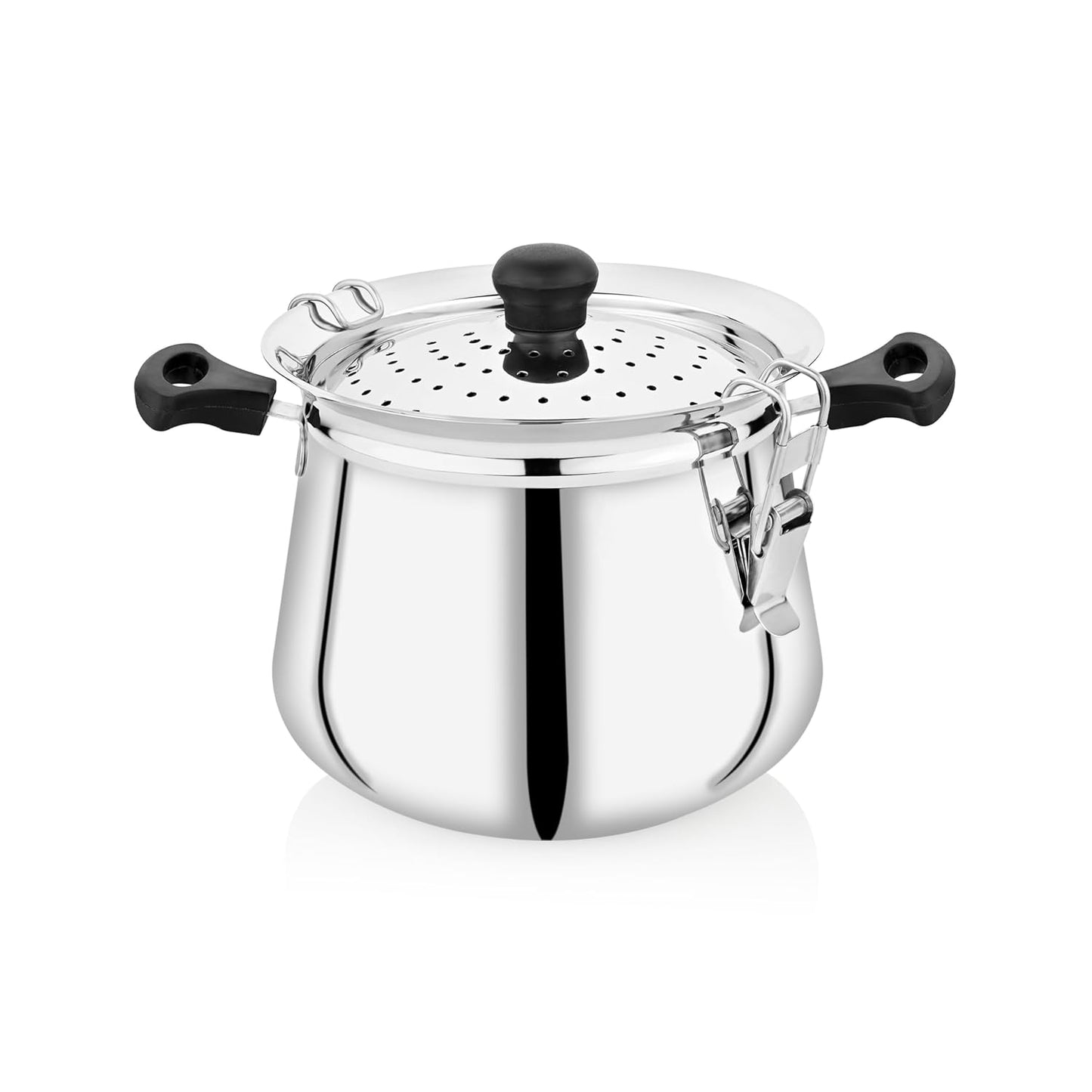 Embassy Rice Cooking Handi | Stainless Steel Pot with Straining Lid | Induction Friendly