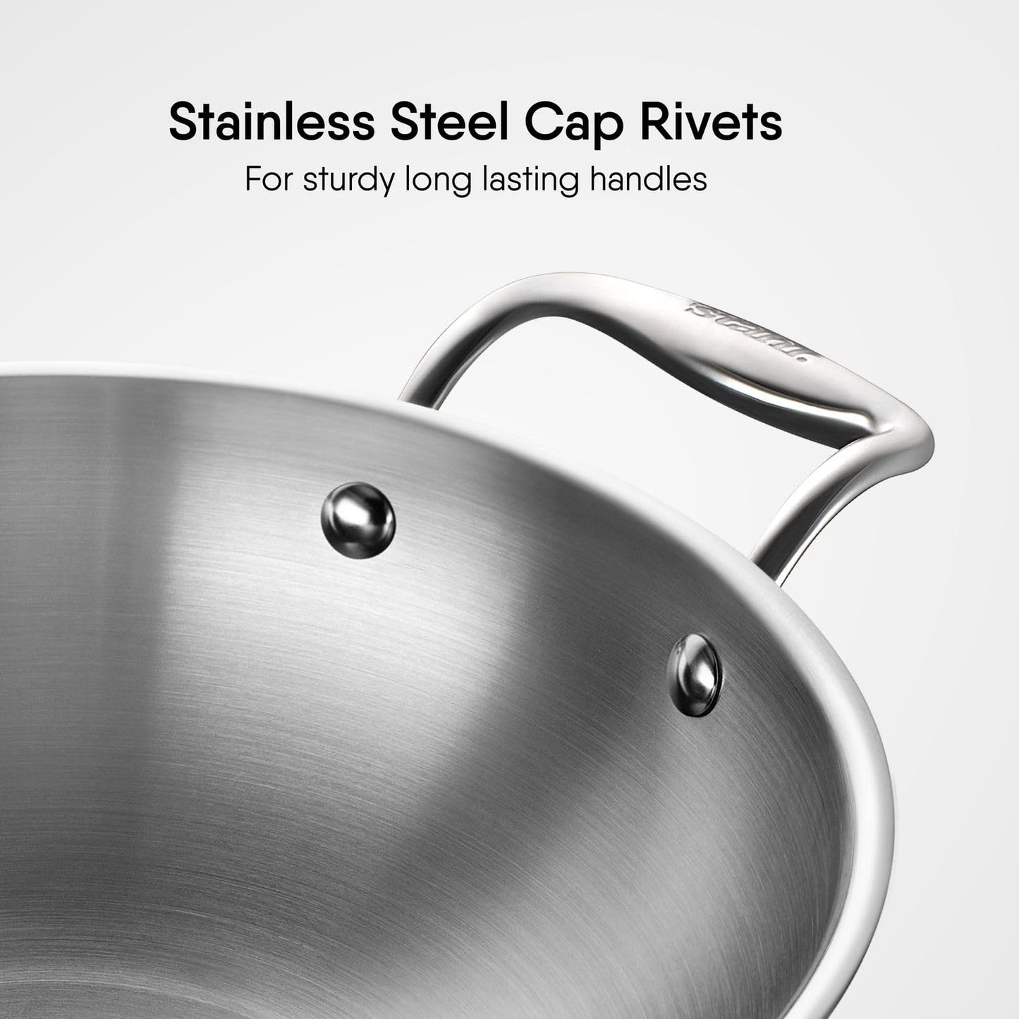 Stahl Artisan Triply Deep Kadhai with Lid Induction Gas