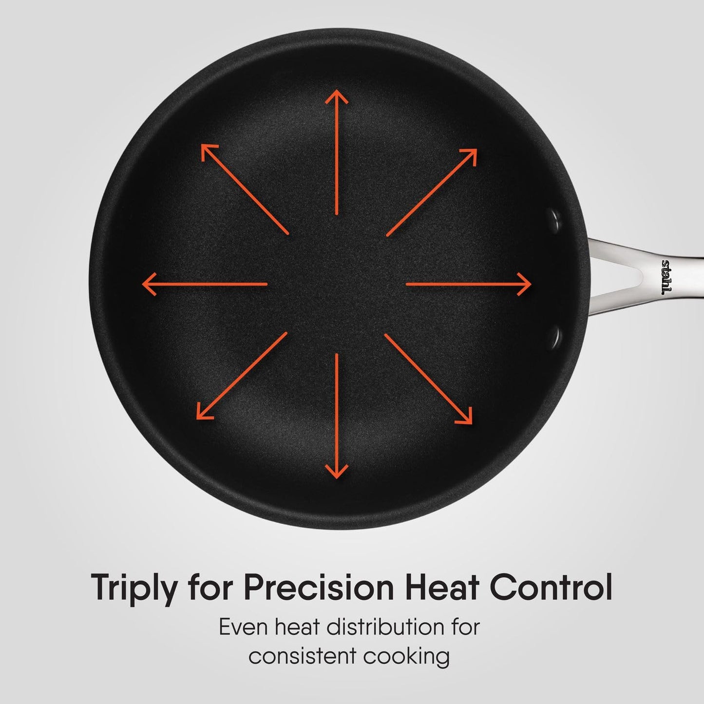 Stahl Schild Triply Non Stick Fry Pan with Glass Lid